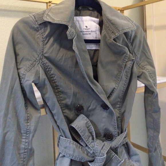 Abercrombie & Fitch Green Trench Jacket - Picture 3 of 6